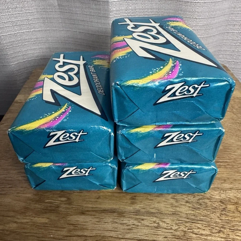 Lot Of 5 1988 Original Zest Deodorant Bar Soap Zestfully Clean 5oz Bar Sealed - Picture 3 of 6